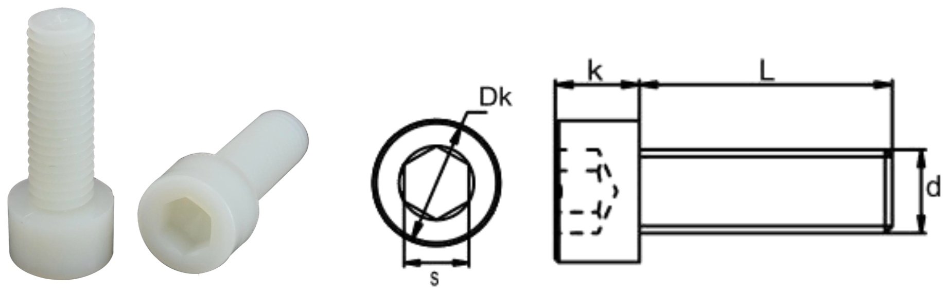 PP/S0 Hexagon Socket Head Screw — product photo and dimensional drawing